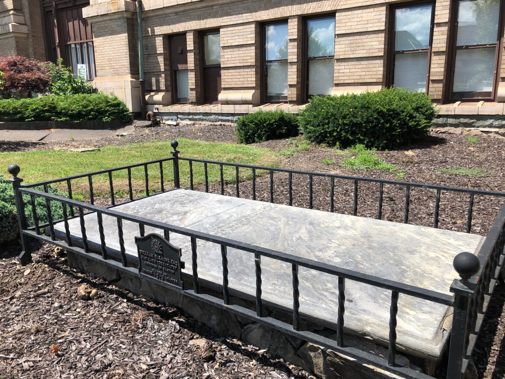 Easton, Pennsylvania - original gravesite still on the library grounds
